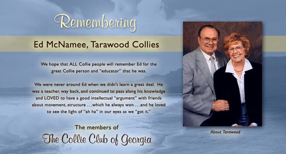 Collie Club of Georgia -- Remembering Ed McNamee, Tarawood Collies