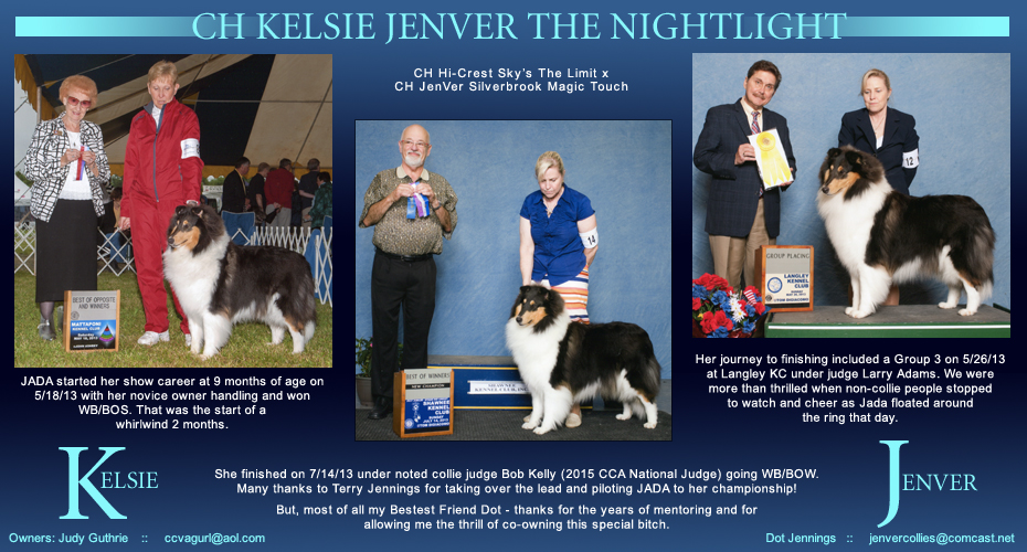 Kelsie Collies / JenVer Collies -- CH Kelsie JenVer The Nightlight