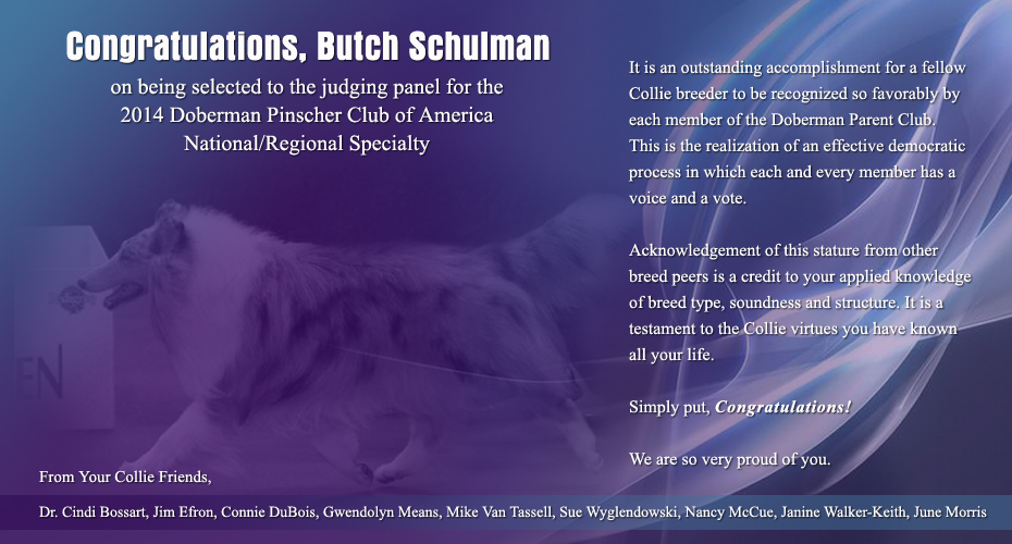 Congratulations, Butch Schulman