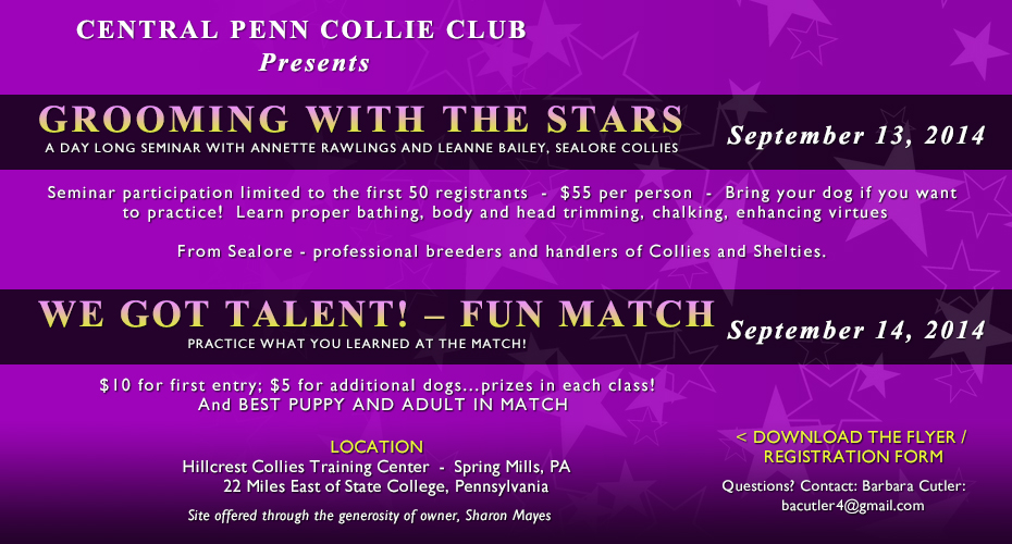 Central Penn Collie Club -- 2014 Grooming Seminar and Fun Match