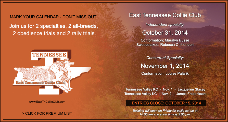 East Tennessee Collie Club -- 2014 Specialty Shows