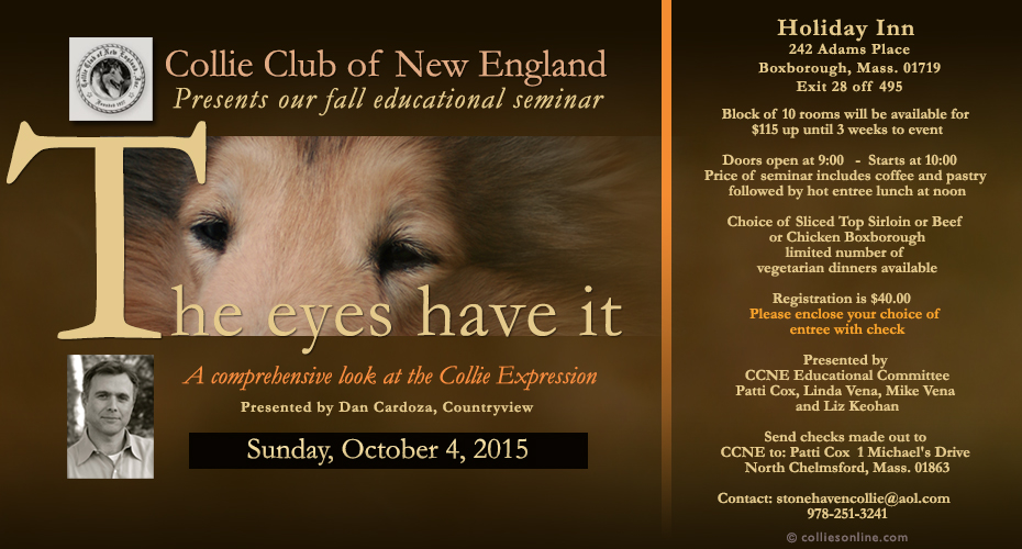 Collie Club of New England -- Fall educational seminar, The eyes have it by Dan Cardoza, Countryview