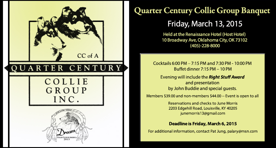 Collie Club of America Quarter Century Collie Group -- 2015 Banquet