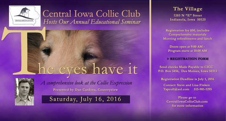 Central Iowa Collie Club -- 2016 Education Seminar, The eyes have it by Dan Cardoza