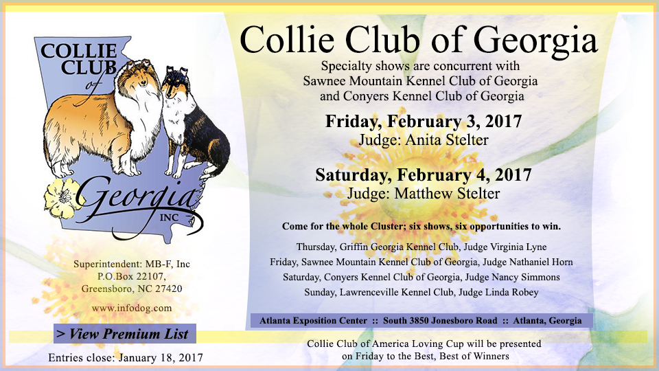 Collie Club of Georgia -- 2017 Specialty Shows