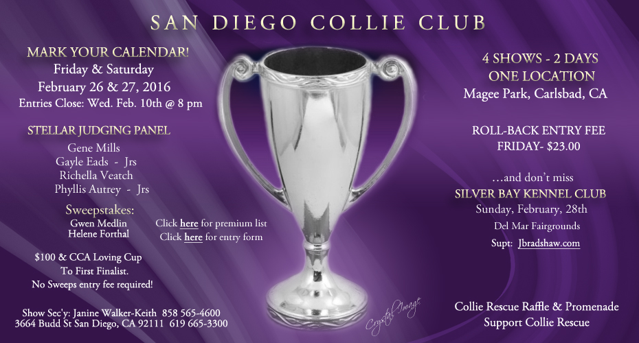 San Diego Collie Club -- 2016 Specialty Shows