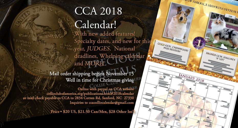 Collie Club of America -- 2018 Calendar