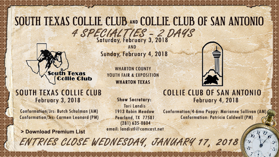 South Texas Collie Club / Collie Club of San Antonio -- 2018 Specialty Shows