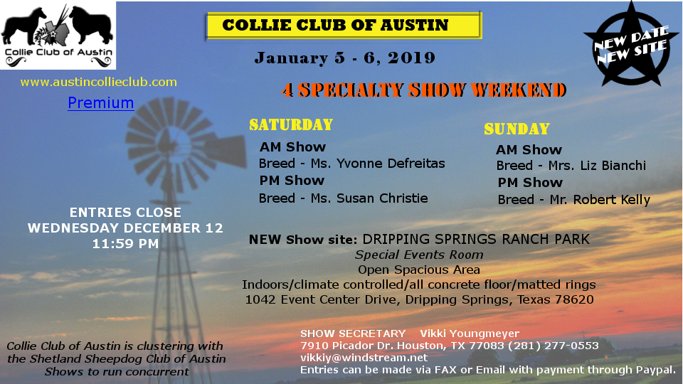 Collie Club Of Austin -- 2019 Specialty Shows