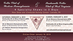 Collie Club of Western Pennsylvania and Panhandle Collie Club Of West Virginia -- 2019 Specialty Shows