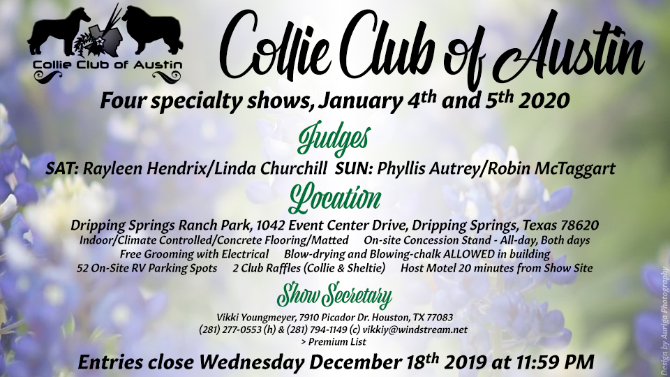 Collie Club Of Austin -- 2020 Specialty Shows