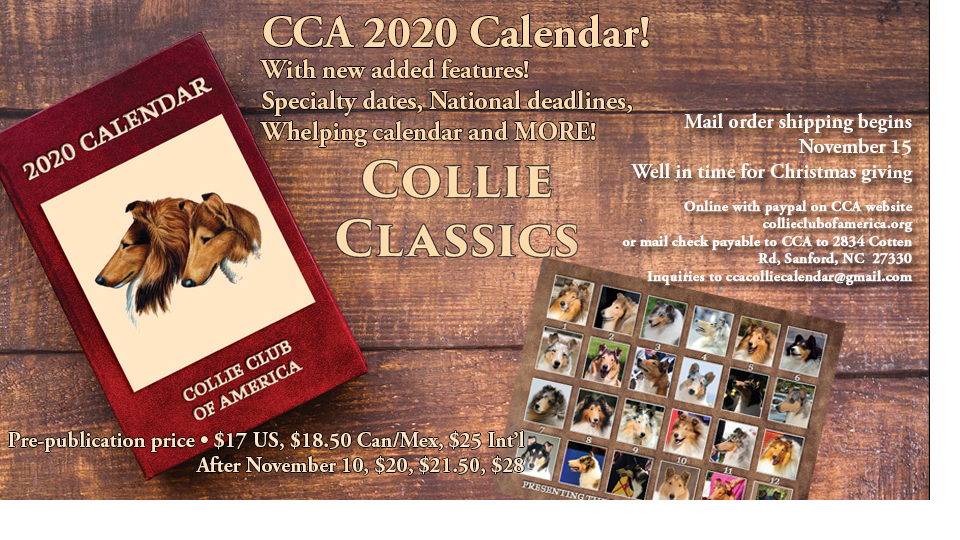 Collie Club Of America -- 2020 Calendar