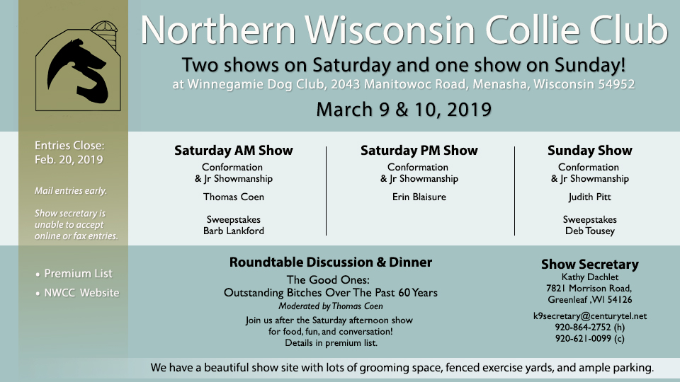 Northern Wisconsin Collie Club -- 2019 Specialty Shows