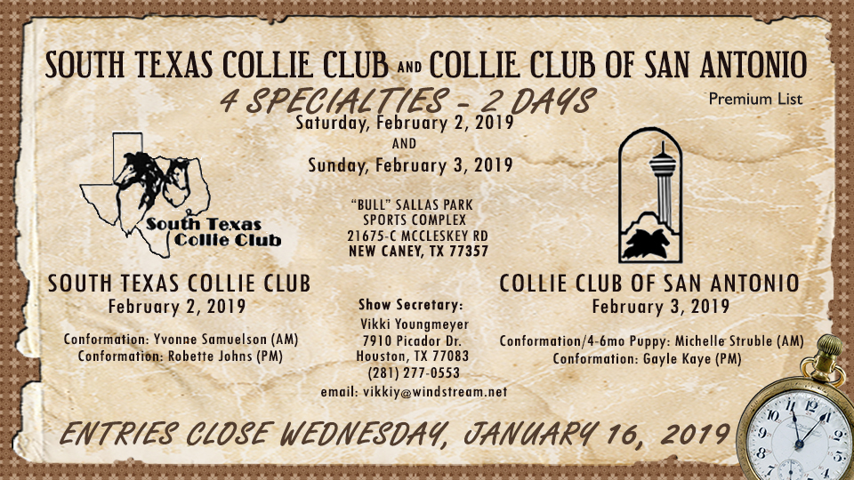 South Texas Collie Club / Collie Club of San Antonio -- 2019 Specialty Shows