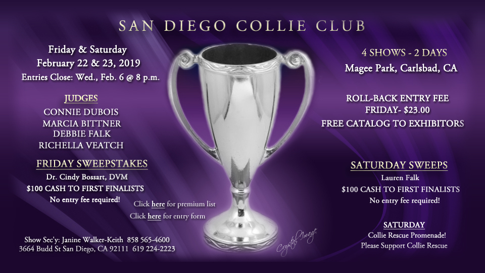 San Diego Collie Club -- 2019 Specialty Shows