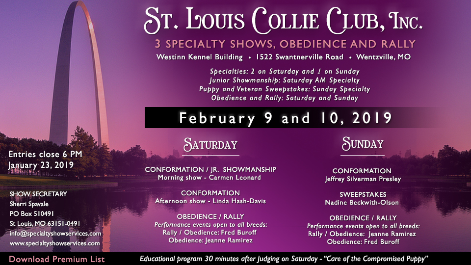 St. Louis Collie Club -- 2019 Specialty Shows and Obedience and Rally Trials