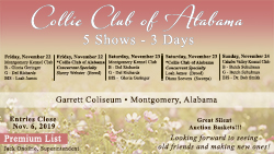 Collie Club of Alabama -- 2019 Specialty Shows