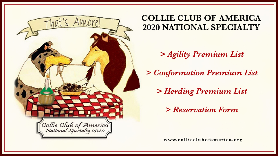 Collie Club of America 2020 National Specialty -- Premium Lists and Reservation Form