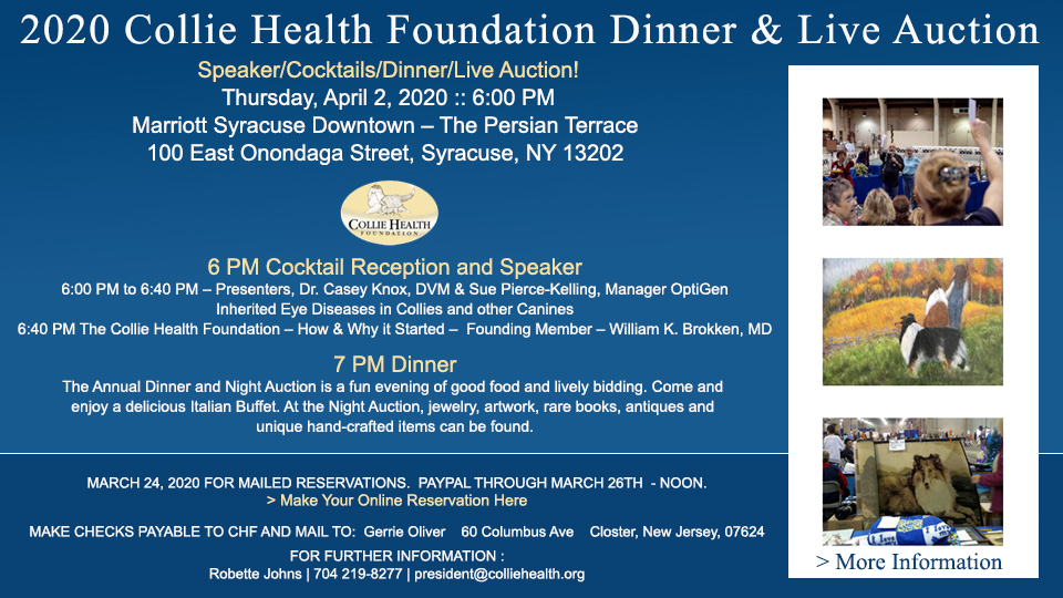 Collie Health Foundation-- 2020 Dinner and Live Auction
