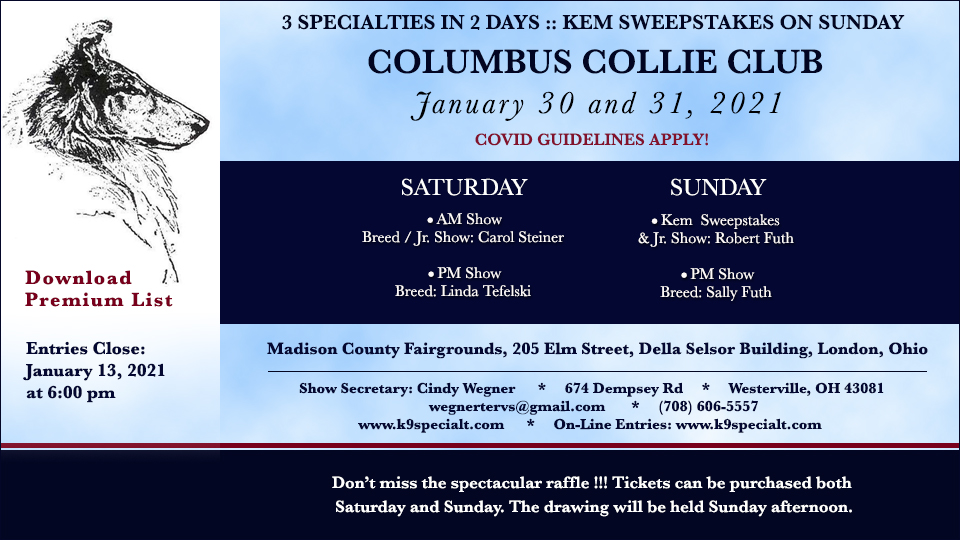 Columbus Collie Club -- 2021 Specialty Shows and Kem Memorial Sweepstakes