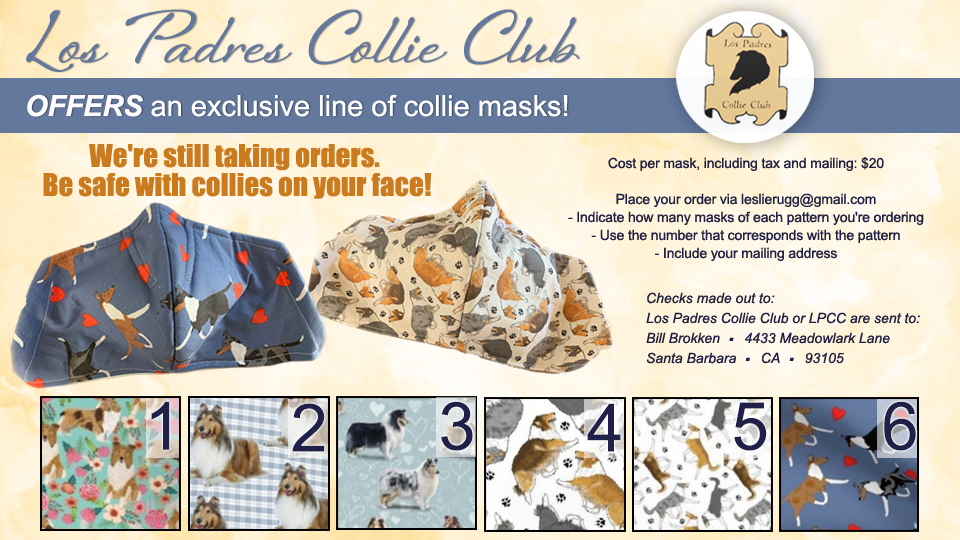 Los Padres Collie Club -- Offers an exclusive line of collie masks!