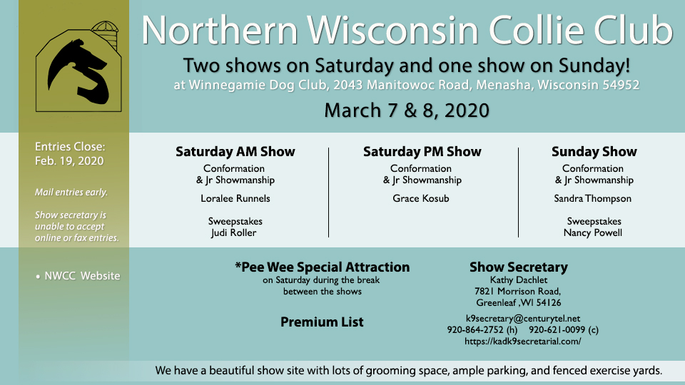 Northern Wisconsin Collie Club -- 2020 Specialty Shows
