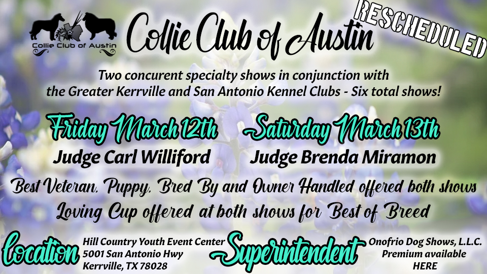 Collie Club Of Austin -- 2021 Specialty Shows