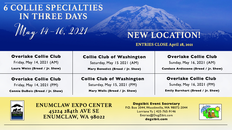 Overlake Collie Club / Collie Club Of Washington -- 2021 Specialty Shows