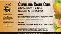 Cleveland Collie Club -- 2021 November Specialty Shows