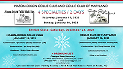 Mason-Dixon Collie Club / Collie Club Of Maryland -- 2022 Specialty Shows and Obedience and Rally Trials
