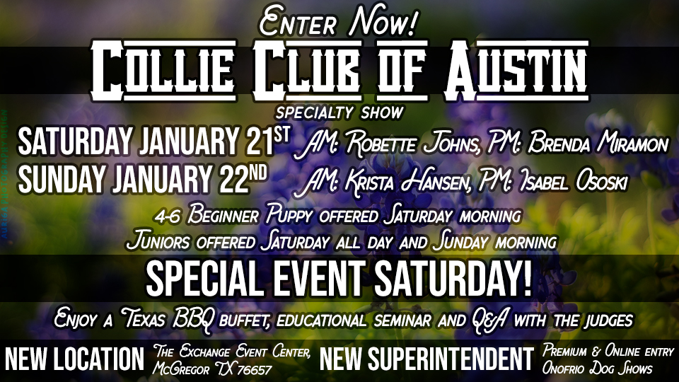Collie Club of Austin -- 2023 Specialty Shows