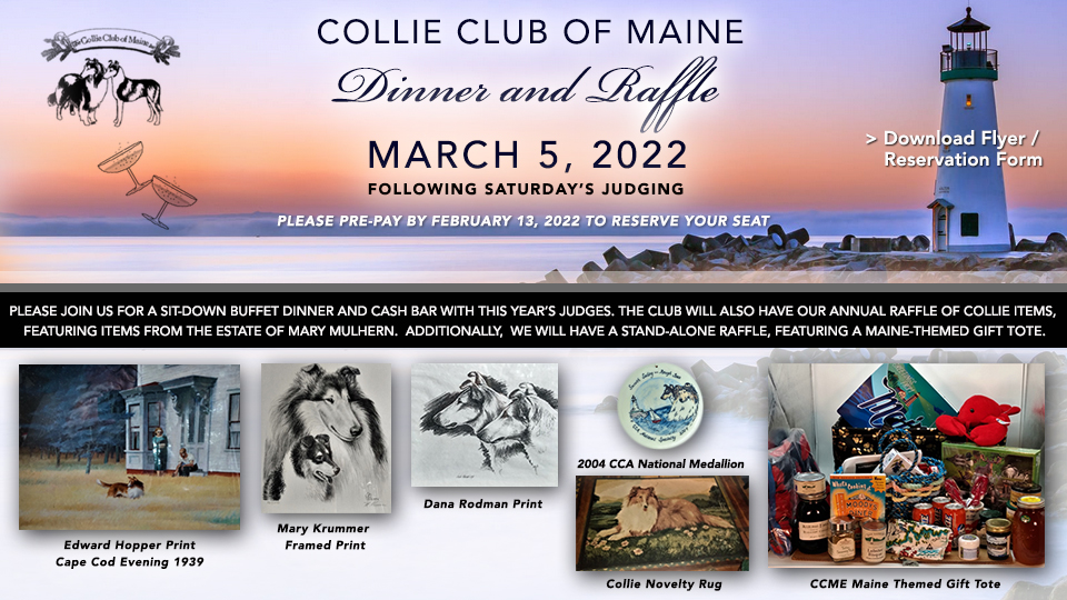 Collie Club of Maine -- 2022 Dinner and Raffle