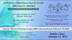 Central Virginia Collie Club -- 2022 Specialty Shows 