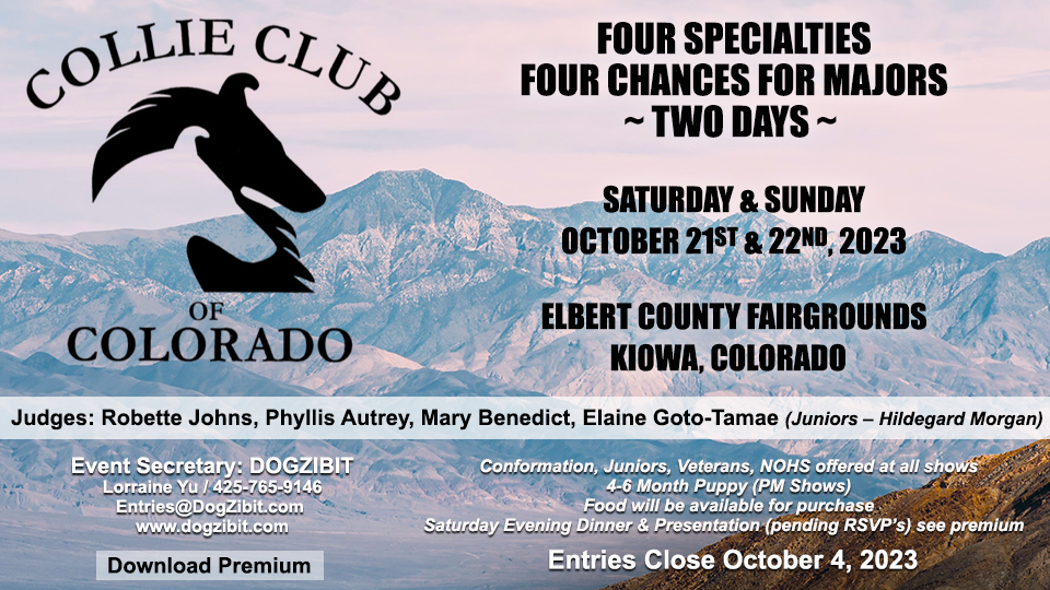 Collie Club of Colorado -- 2023 Specialty Shows
