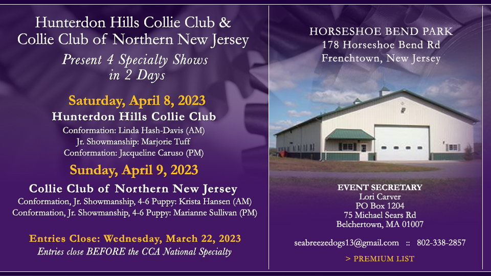 Hunterdon Hills Collie Club / Collie Club of Northern New Jersey -- 2023 Specialty Shows