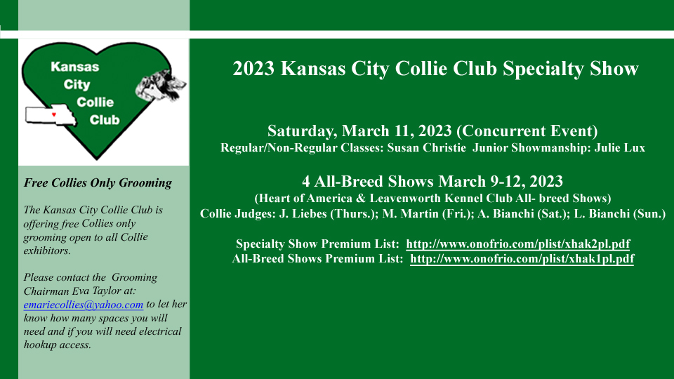 Kansas City Collie Club -- 2023 Specialty Show