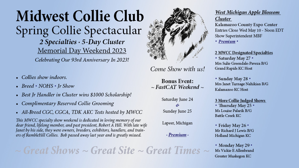 Midwest Collie Club -- 2023 Specialty Shows