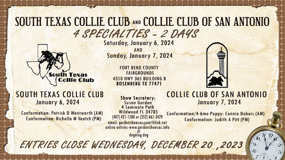 South Texas Collie Club / Collie Club of San Antonio -- 2024 Specialty Shows