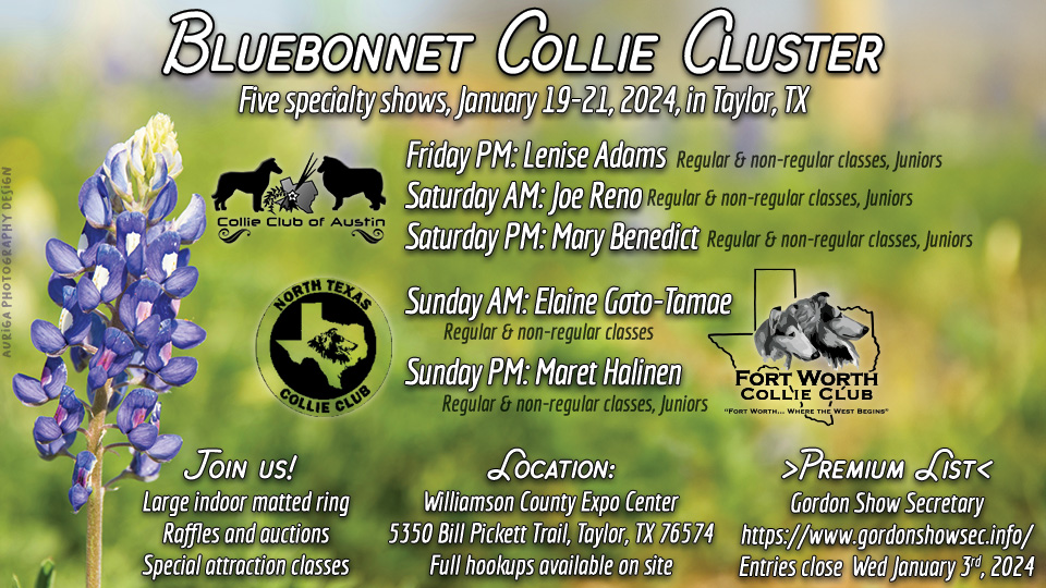 Collie Club of Austin / North Texas Collie Club / Fort Worth Collie Club -- 2024 Specialties
