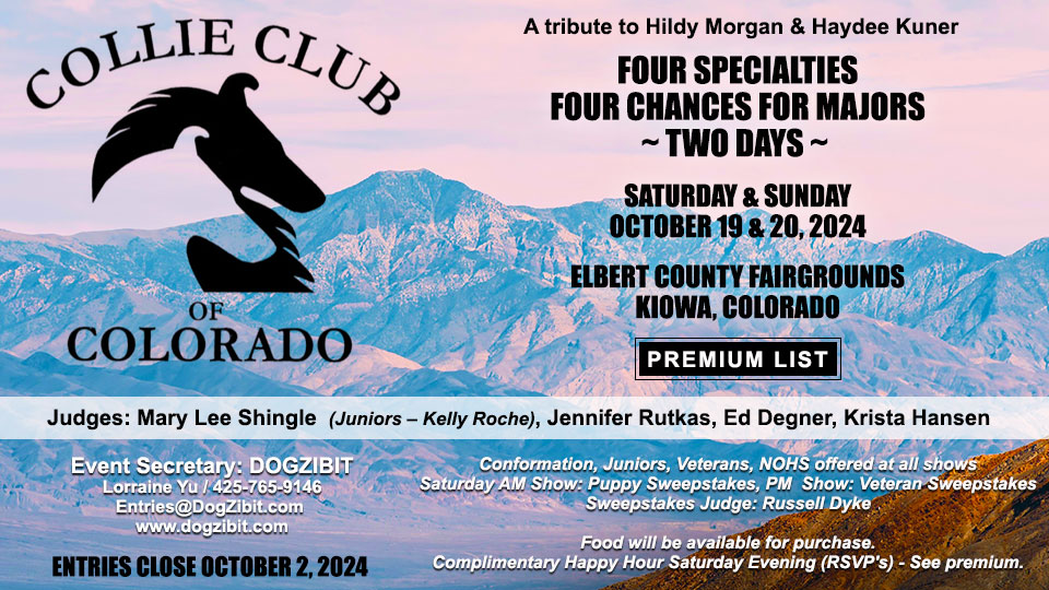 Collie Club of Colorado -- 2024 Specialty Shows