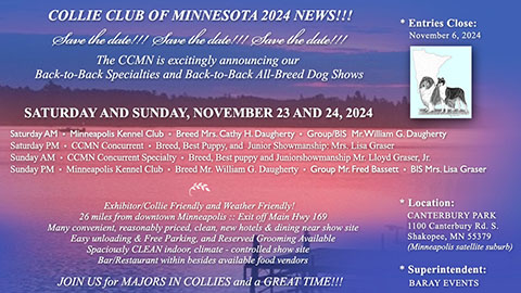 Collie Club of  Minnesota -- 2024 Specialty Shows