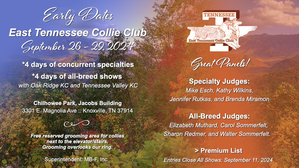 East Tennessee Collie Club -- 2024 Specialty Shows