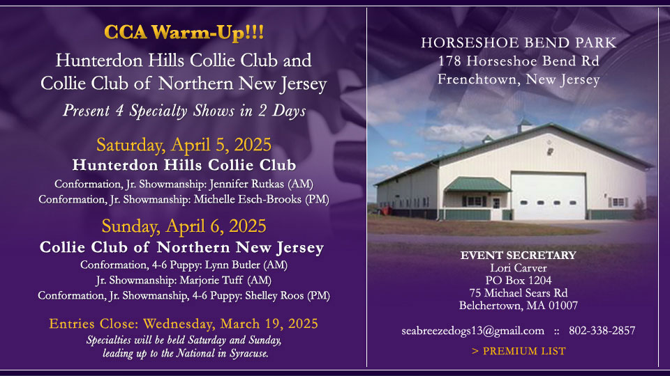 Hunterdon Hills Collie Club / Collie Club of Northern New Jersey -- 2025 Specialty Shows