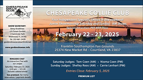 Chesapeake Collie Club – 2025 Specialty Shows