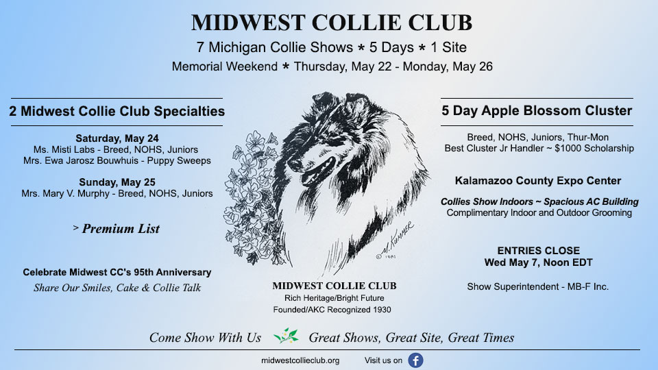 Midwest Collie Club -- 2025 Specialty Shows