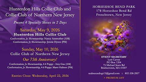 Hunterdon Hills Collie Club / Collie Club of Northern New Jersey -- 2026 Specialty Shows