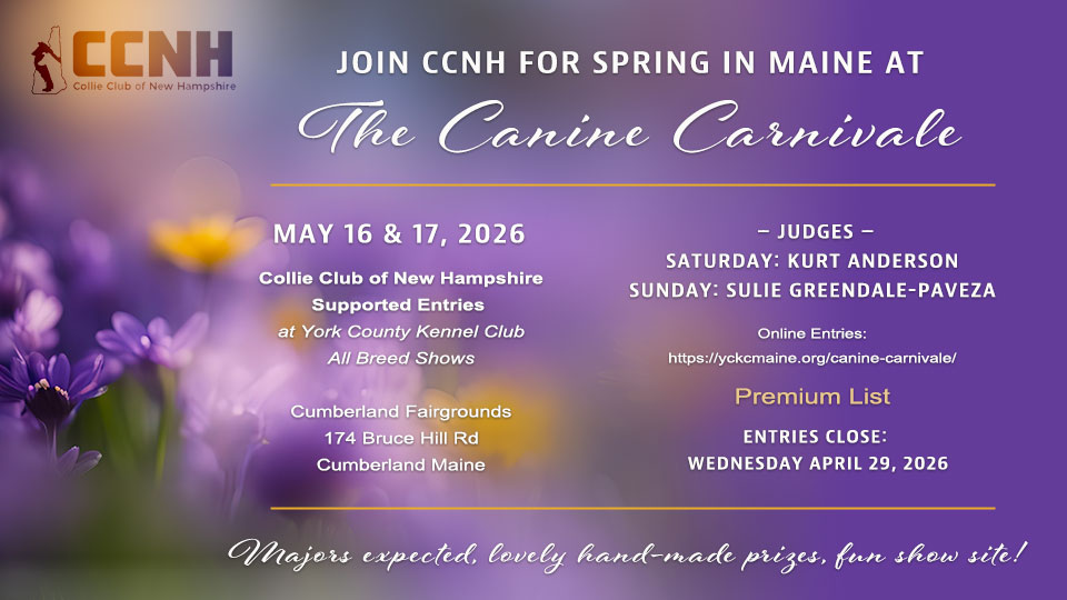 Collie Club of New Hampshire -- 2026 Supported Entry Shows